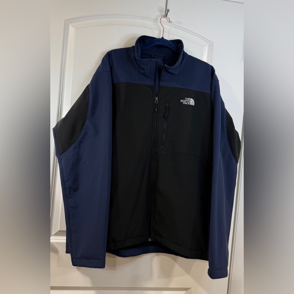 The North Face Men’s XXL Navy Black Softshell Jacket Full Zip Fleece - Picture 11 of 12